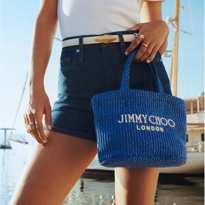 Jimmy Choo Royal Blue Woven Handbag